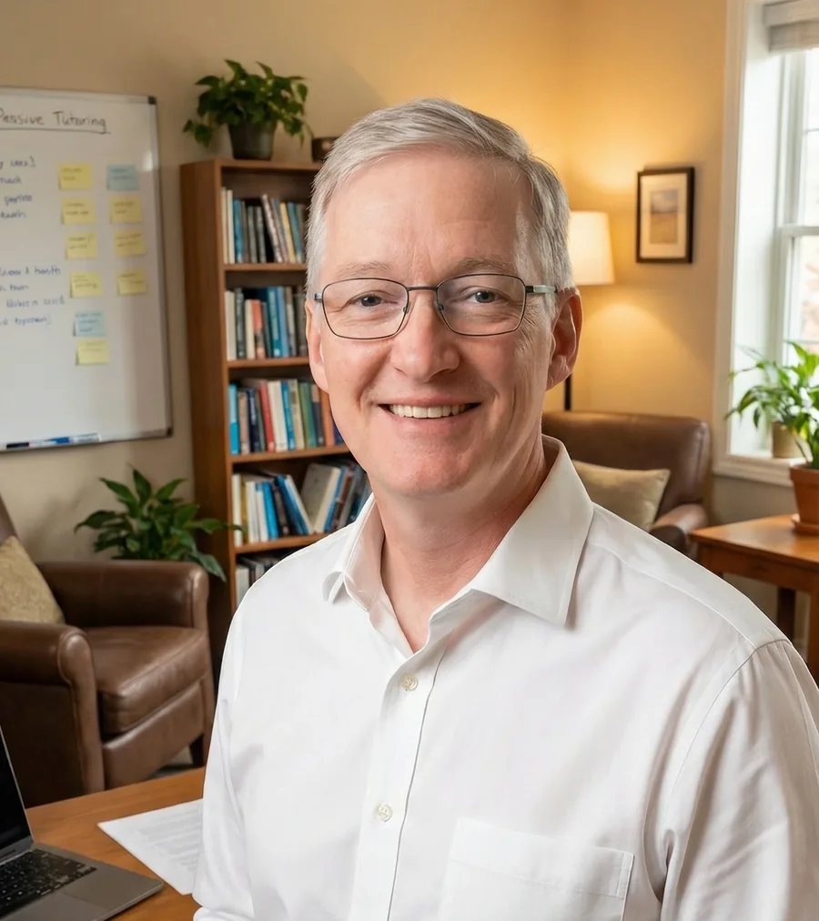 Dr. Stuart Donnelly, private MCAT tutor, at his San Diego tutoring office in Sorrento Valley